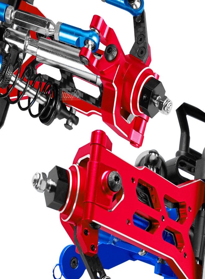 hopsupRC RC Carbon Fibre Aluminum Rear Hubs Front Steering Block Knuckles & C-Hubs Caster Blocks Upgrades Parts for 1/10 Senton/Granite 3S Blx & Mega 550,Vorteks 3S Blx,Big Rock 3s BLX.Red - Image 4